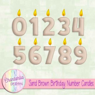 Free sand brown birthday number candles