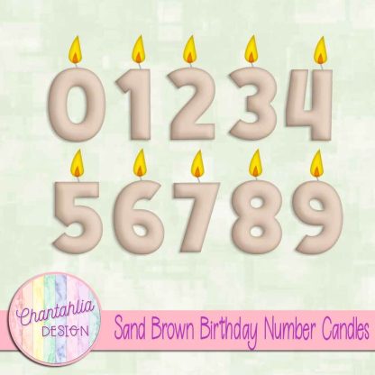 Free sand brown birthday number candles