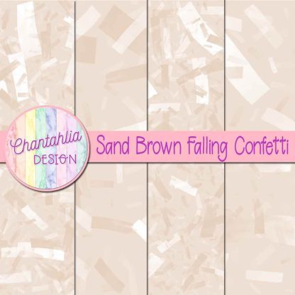 Free sand brown falling confetti digital papers