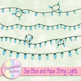Free sea blue and aqua string lights
