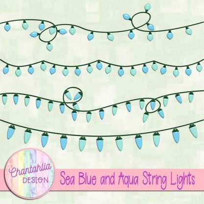 Free sea blue and aqua string lights