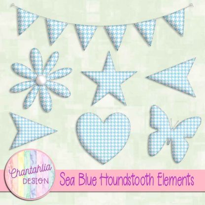 Free sea blue houndstooth design elements