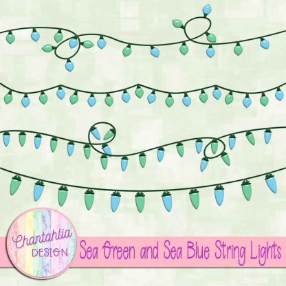 Free sea green and sea blue string lights