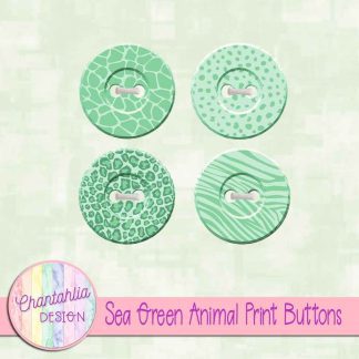 Free sea green animal print buttons
