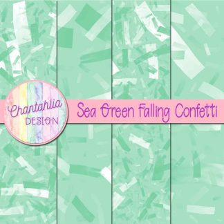 Free sea green falling confetti digital papers