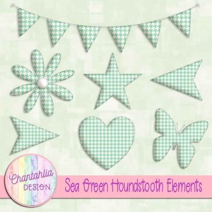 Free sea green houndstooth design elements