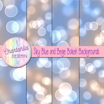 Free sky blue and beige bokeh backgrounds