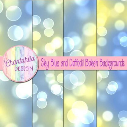 Free sky blue and daffodil bokeh backgrounds