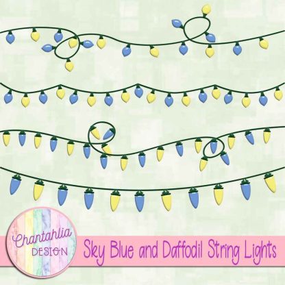 Free sky blue and daffodil string lights
