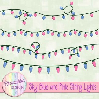 Free sky blue and pink string lights