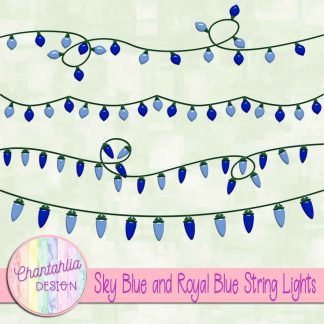 Free sky blue and royal blue string lights
