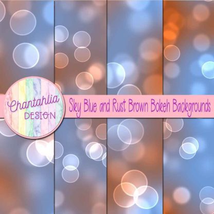 Free sky blue and rust brown bokeh backgrounds