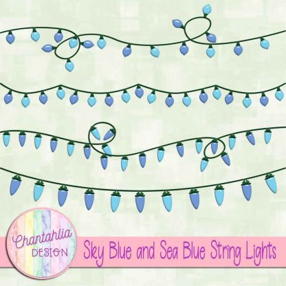 Free sky blue and sea blue string lights