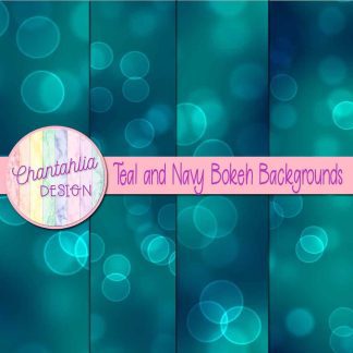 Free teal and navy bokeh backgrounds