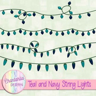 Free teal and navy string lights
