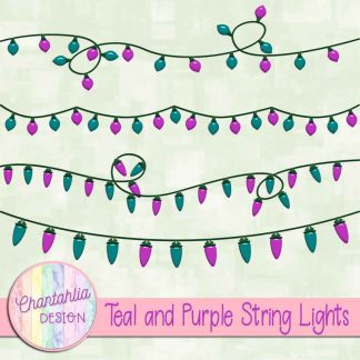 Free teal and purple string lights