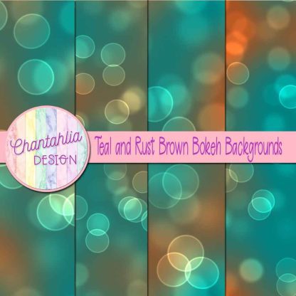 Free teal and rust brown bokeh backgrounds