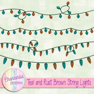 Free teal and rust brown string lights