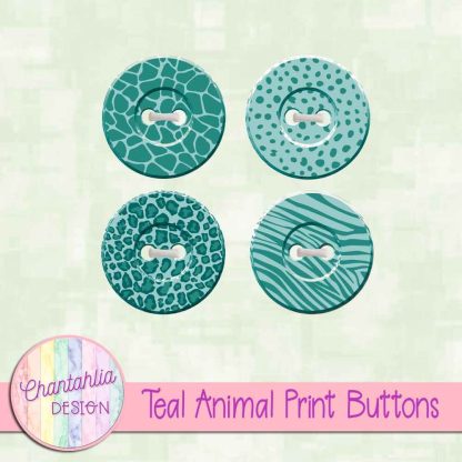Free teal animal print buttons