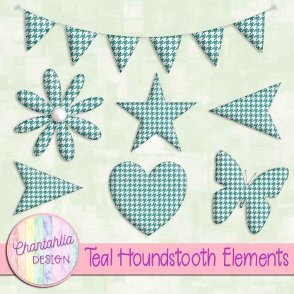 Free teal houndstooth design elements