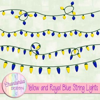 Free yellow and royal blue string lights