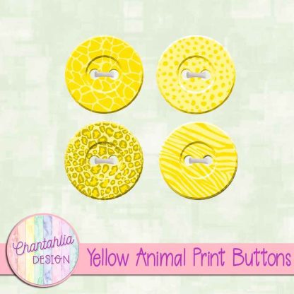 Free yellow animal print buttons