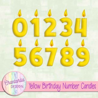 Free yellow birthday number candles