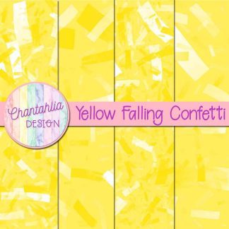 Free yellow falling confetti digital papers