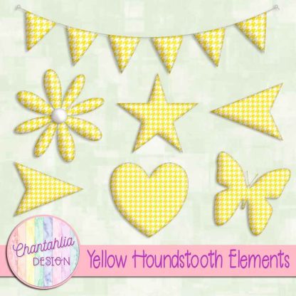 Free yellow houndstooth design elements