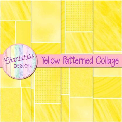 Free yellow patterned collage digital papers