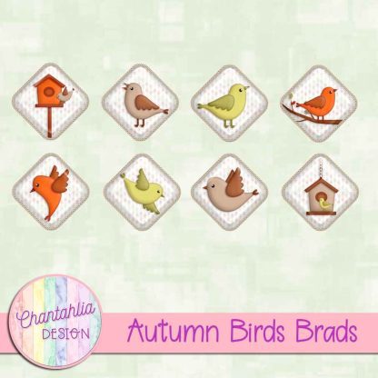 Free brads in an Autumn Birds theme