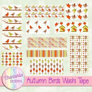 Free washi tape in an Autumn Birds theme