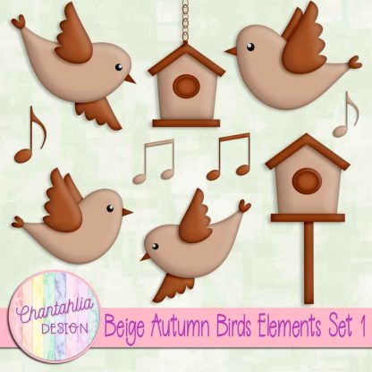 Free design elements in an Autumn Birds theme