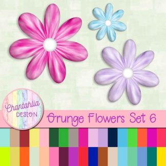 Free grunge flower design elements
