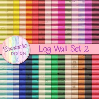 Free digital papers featuring a log wall texture