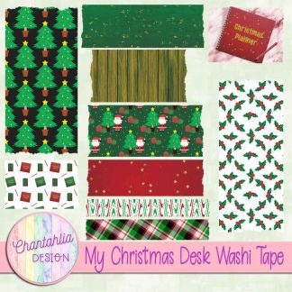 Free washi tape in a My Christmas Desk theme