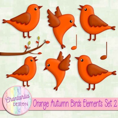 Free design elements in an Autumn Birds theme