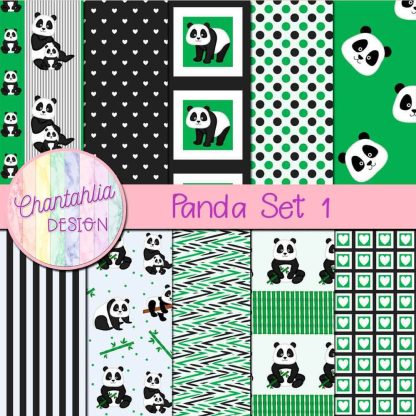 Free digital papers in a Panda theme