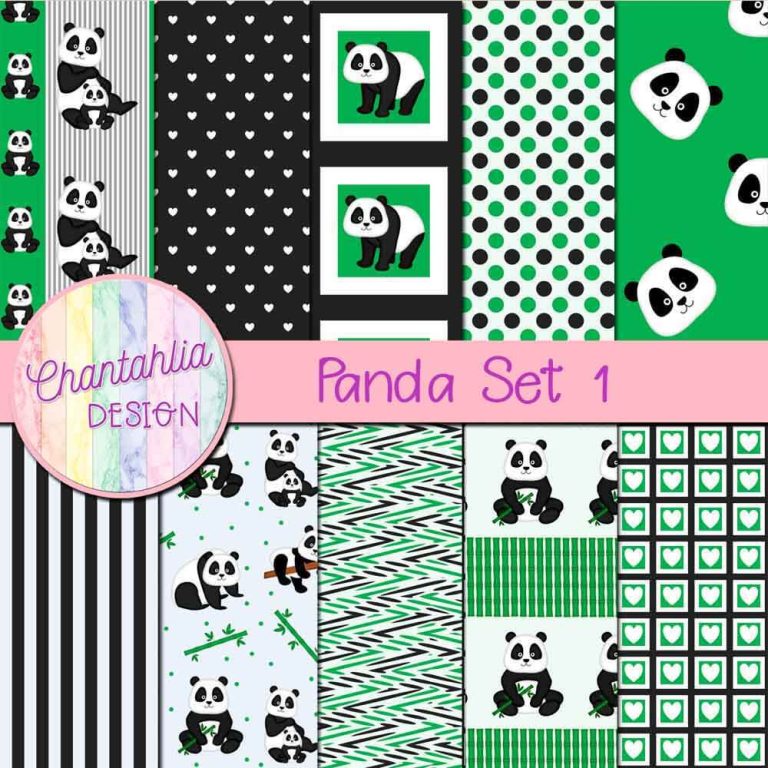 Panda Digital Papers Set 1