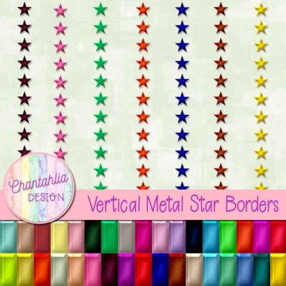 Free Vertical Metal Star Borders with Instant Download