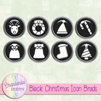 Free black Christmas icon brads