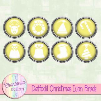 Free daffodil Christmas icon brads