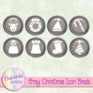 Free grey Christmas icon brads