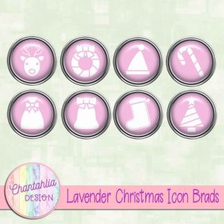 Free lavender Christmas icon brads