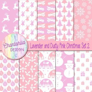 Free lavender and dusty pink Christmas digital papers