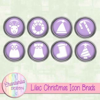 Free lilac Christmas icon brads