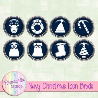 Free navy Christmas icon brads