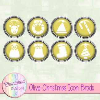 Free olive Christmas icon brads
