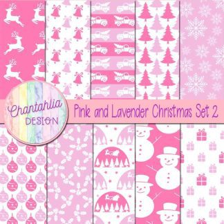 Free pink and lavender Christmas digital papers