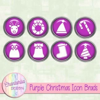 Free purple Christmas icon brads